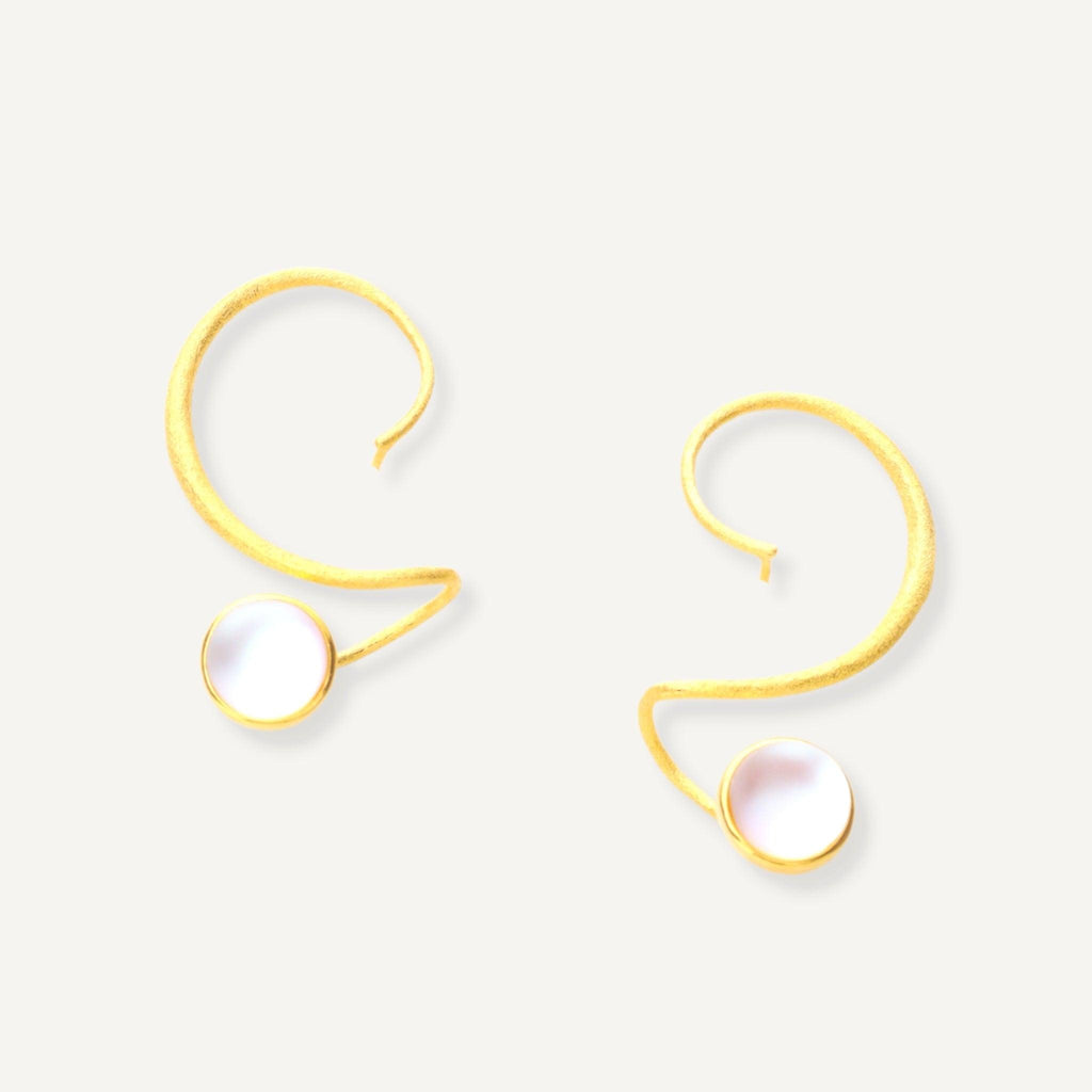 Crystal Curved Gold Statement Earrings 