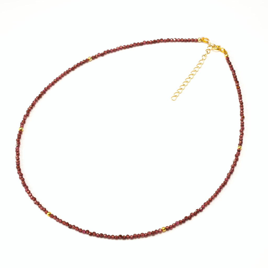 a photo of a Almandine Garnet Gemstones Beaded Necklace from beyond bling jewellery website