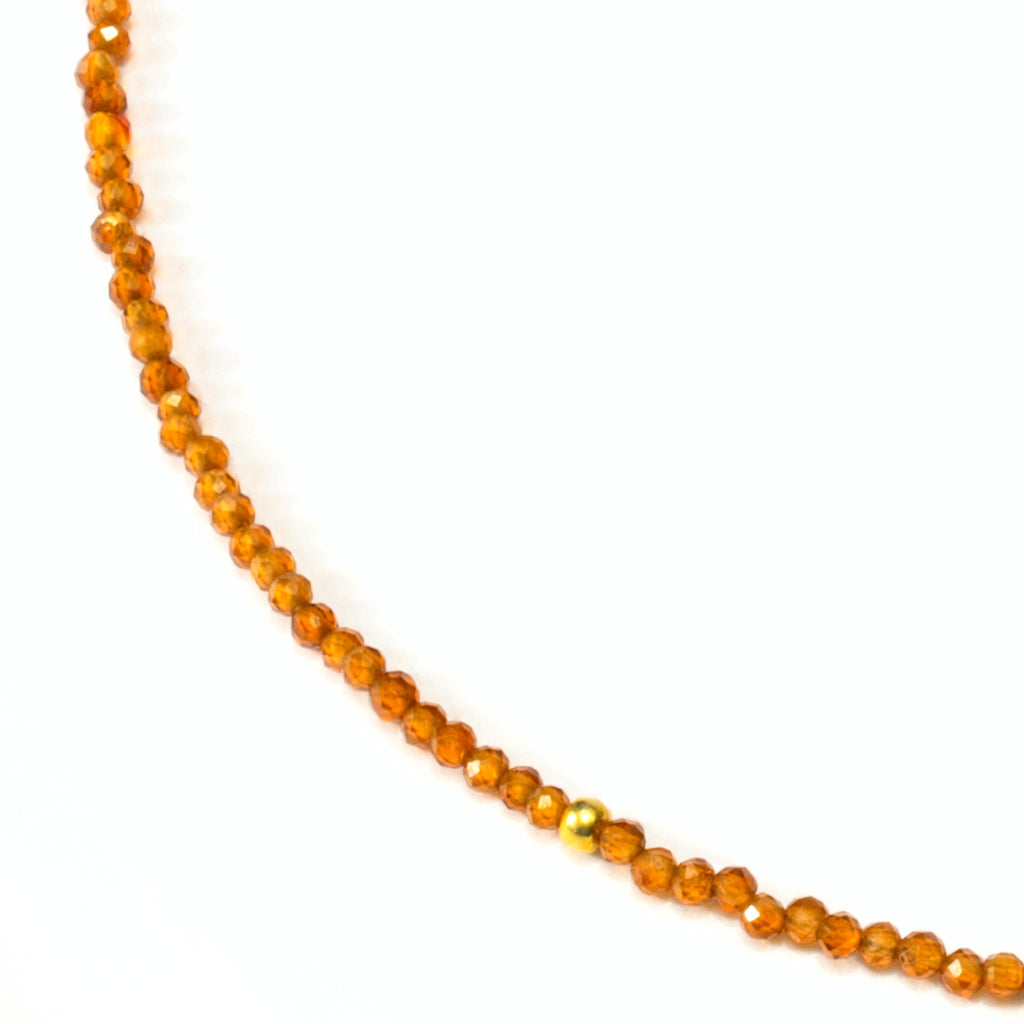 a photo of a Hessonite Garnet Gemstone Beaded Necklace on Beyond Bling Jewellery website